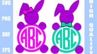 158+ Easter Bunny Monogram SVG -  Easter SVG Printable