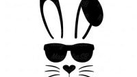 186+ Bunny Face With Glasses SVG -  Popular Easter Crafters File