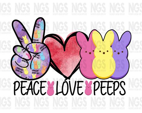 187+ Peace Love Peeps SVG -  Easter SVG Printable