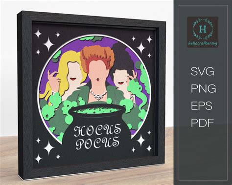 189+ Hocus Pocus Shadow Box -  Shadow Box SVG Printable