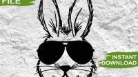 237+ Bunny Wearing Glasses SVG -  Easter Scalable Graphics