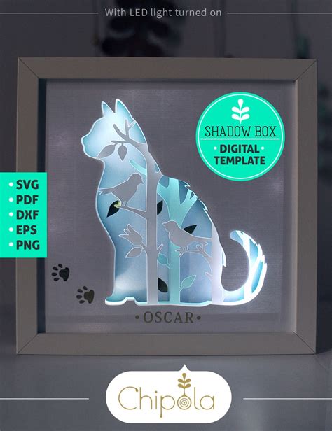 74+ Cat Shadow Box SVG File -  Digital Download Shadow Box SVG