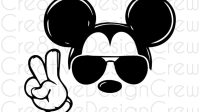 Mickey Mouse Peace Sign Svg