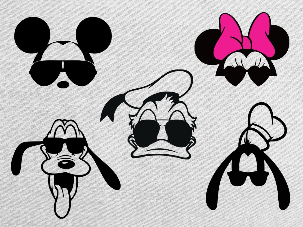 Mickey Mouse With Glasses Svg