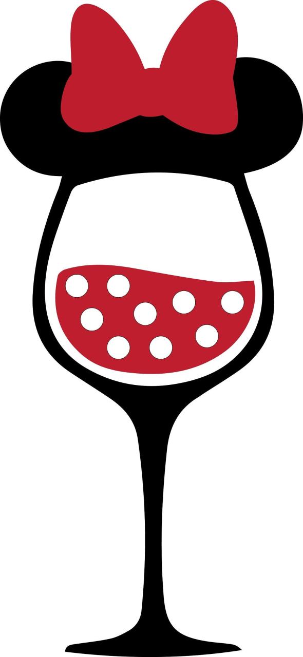 Mickey Minnie Mouse Wine Glass Svg Cut Files