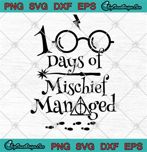 Harry Potter 100 Days Of Mischief Managed SVG PNG EPS-Harry Potter