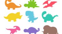 blank baby dinosaur silhouette for add cute text for kids isolated on background vector