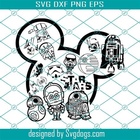 Star Wars Svg File, Starwars Svg, Mickey Mouse Head Svg - SVG EPS DXF