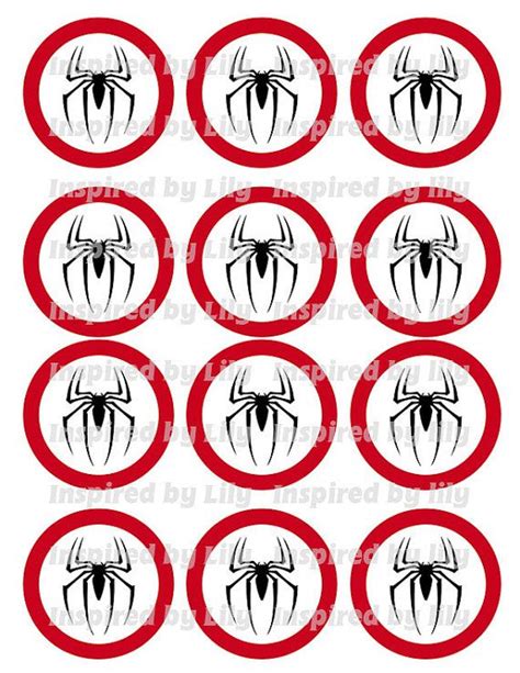 INSTANT DOWNLOAD .75 Spiderman cupcake toppers, Spiderman party