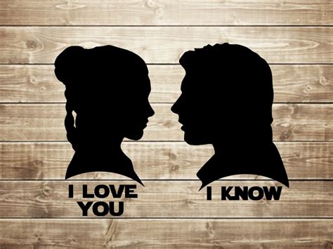 I love you I know Star Wars princess leia and hans solo | Etsy