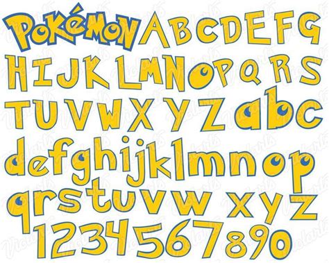 Pokemon Font Pokemon svg Pokemon font svg Pokemon cutfiles | Etsy